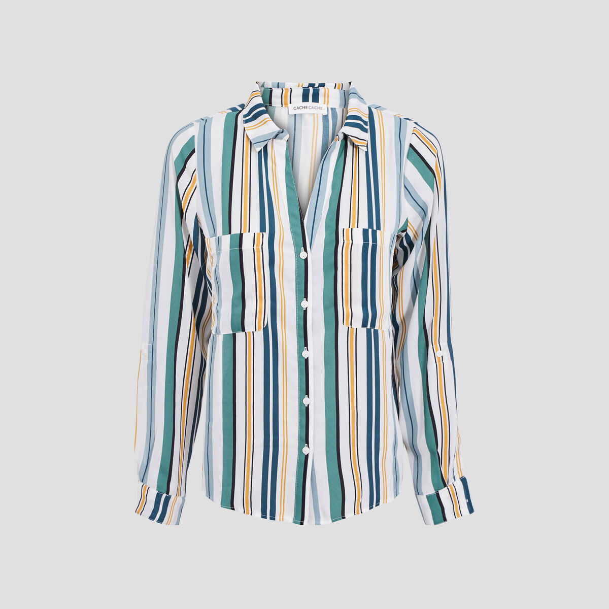 Chemise manches longues blanc femme