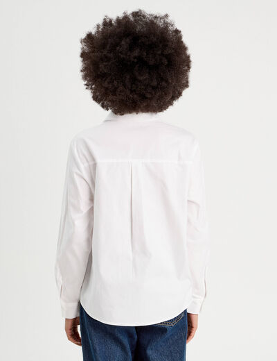 Chemise avec broderie ecru femme