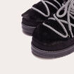 Bottines fausse fourrure à lacets noir femme