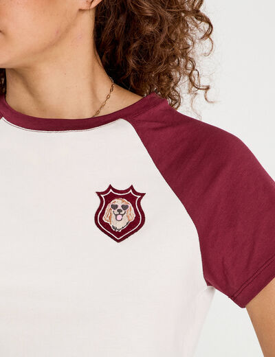 T-shirt manches courtes ecru femme