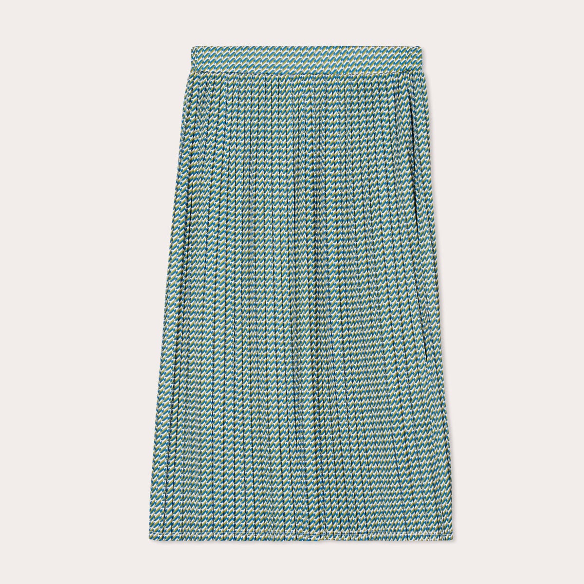 Jupe midi évasée avec plis à la taille :: - Online