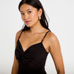 Robe longue &eacute;vas&eacute;e fendue noir femme