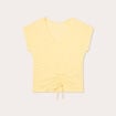 T-shirt broderie anglaise jaune clair femme