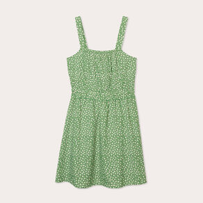 Robe évasée bretelles fines vert kaki femme