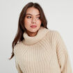 Pull avec col roulé ecru femme