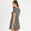 Robe patineuse ceintur&eacute;e noir femme