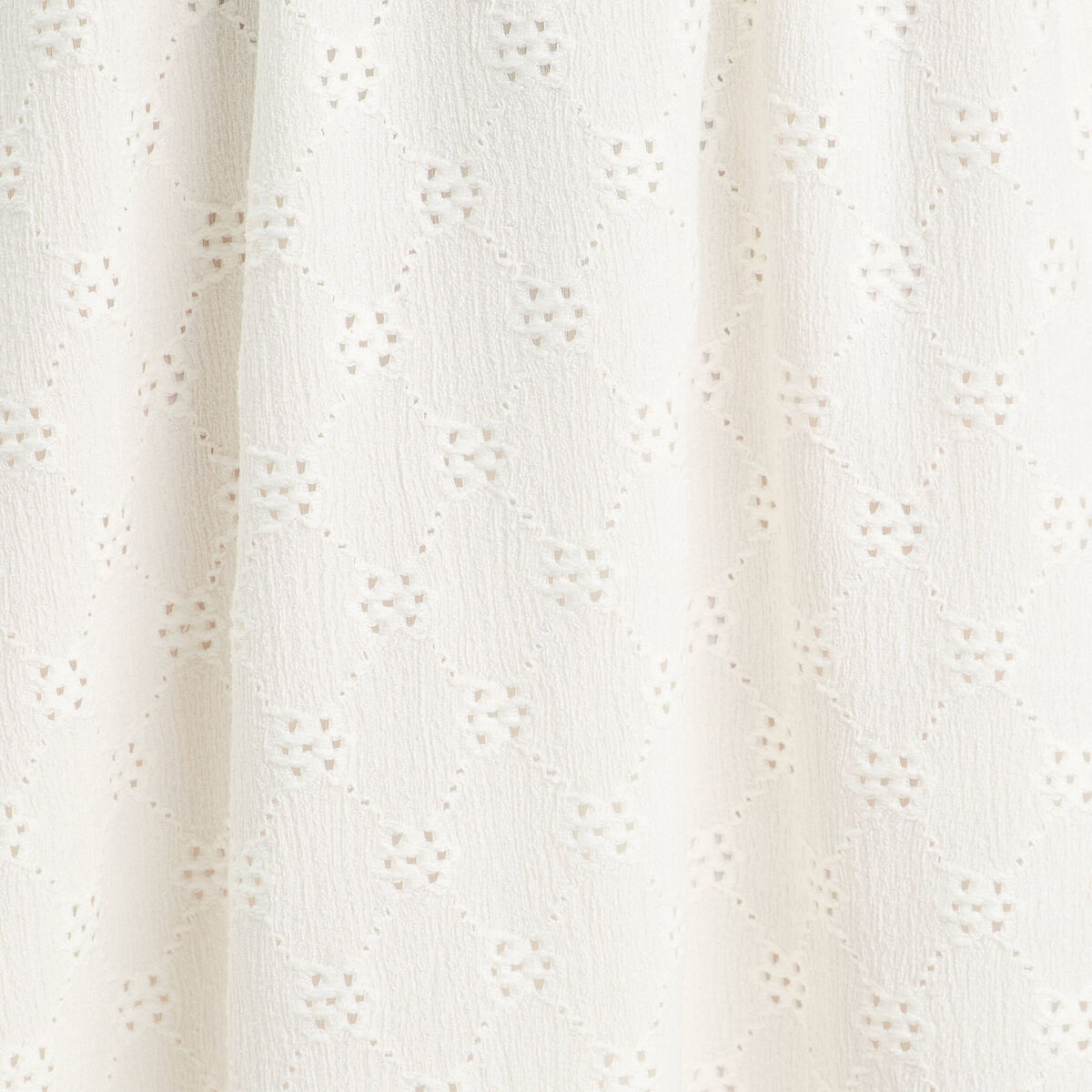 Robe longue évasée ajourée ecru femme