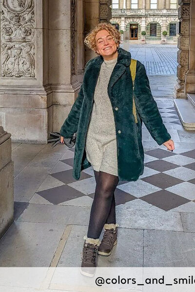 Robe pull droite avec boutons gris clair femme