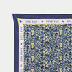 Foulard satin&eacute; soyeux bleu electrique femme