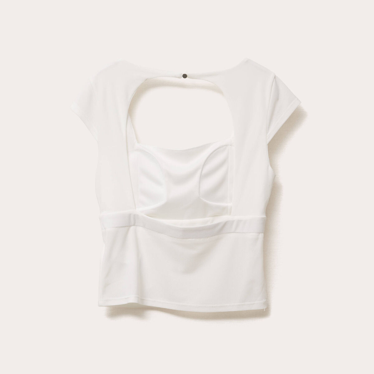 Blouse dos ouvert ecru femme