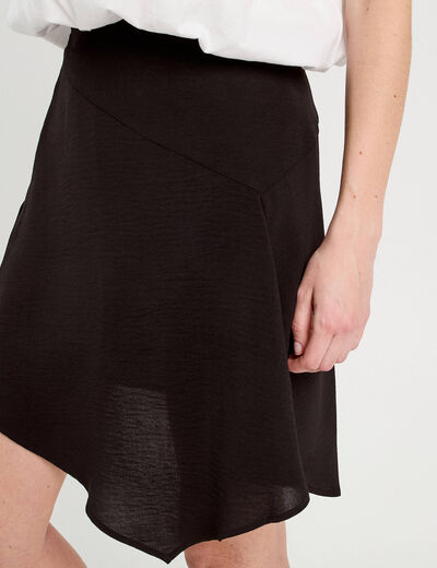 Jupe asymétrique droite noir femme