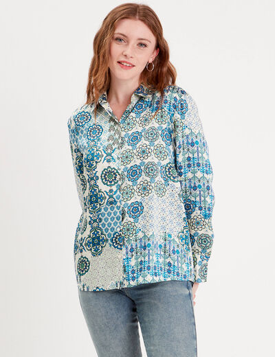 Chemise manches longues blanc femme