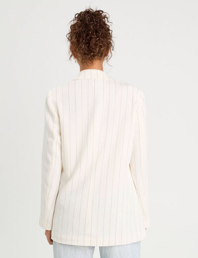 Veste blazer manches longues blanc femme