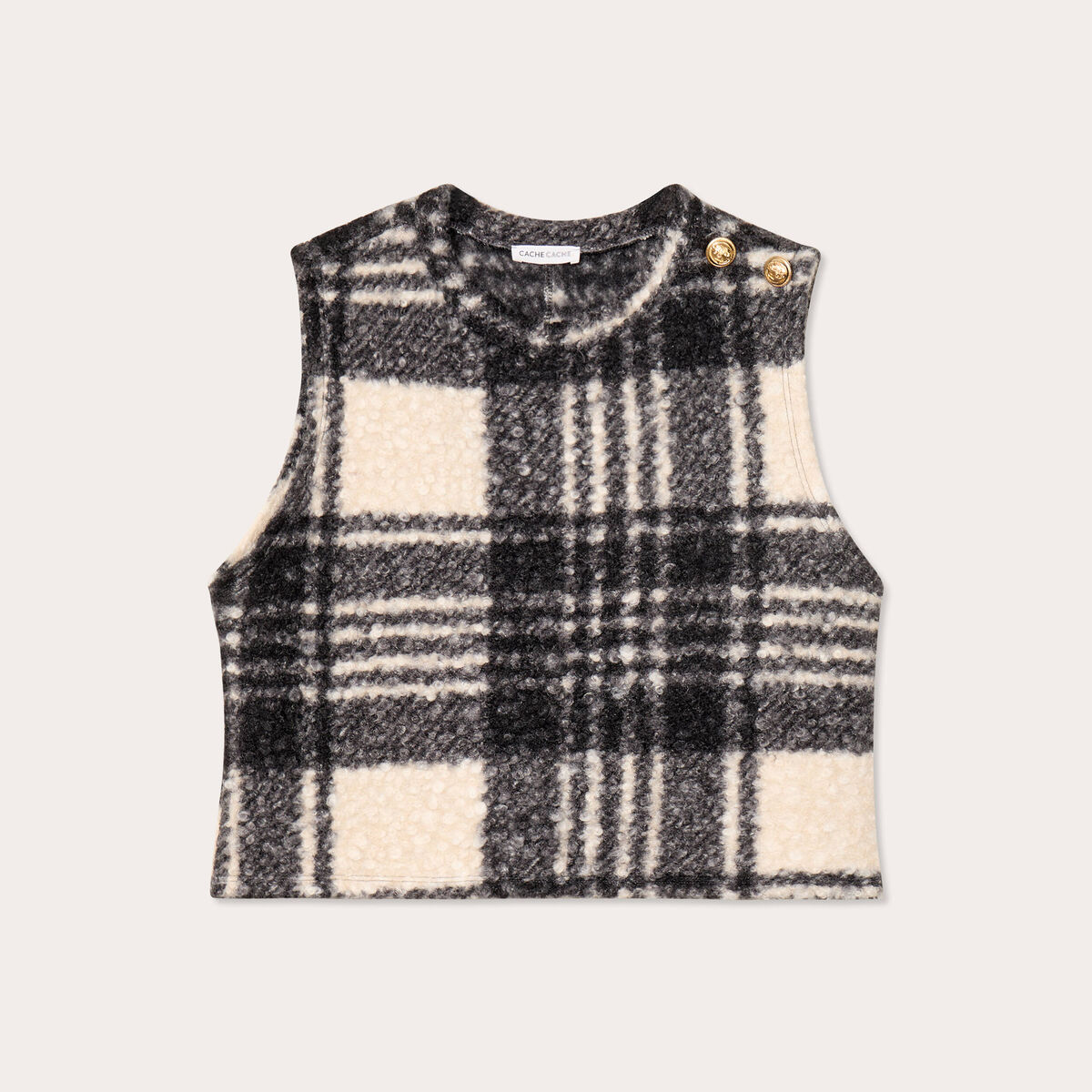 Pull sans manches noir femme