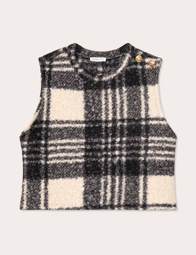 Pull sans manches noir femme
