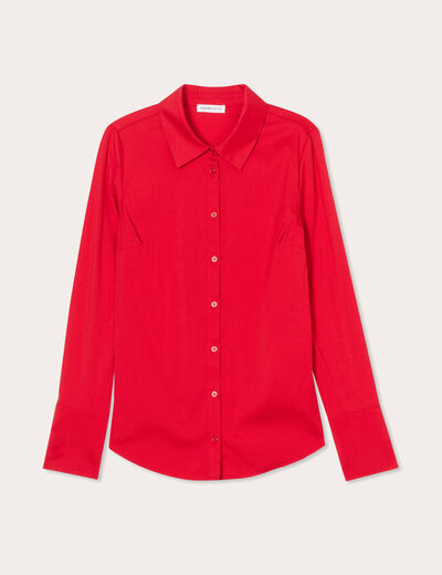 Chemise manches longues rouge femme