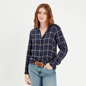 chemise manches longues bleu fonce femme Chemise manches longues bleu foncé femme