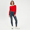 Jeans skinny taille haute denim dirty femme