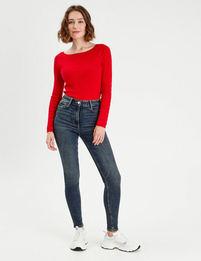 Jeans skinny taille haute denim dirty femme
