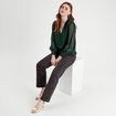 Blouse manches longues vert foncé femme
