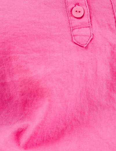 Blouse manches 3/4 rose fluo femme