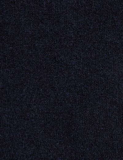 Pull 2-en-1 col en V bleu marine femme