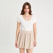 Robe évasée effet 2-en-1 ecru femme