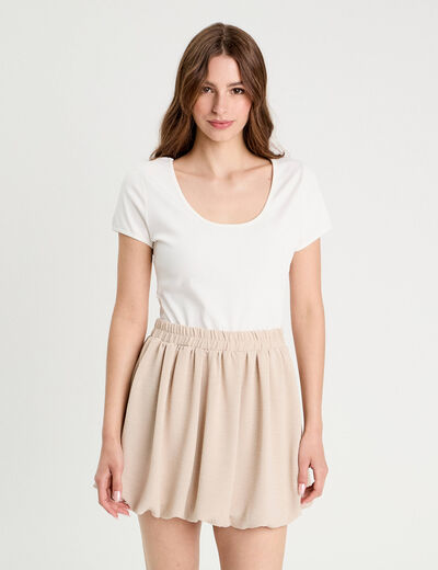 Robe évasée effet 2-en-1 ecru femme