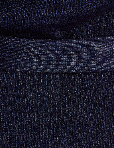 Robe pull ajust&eacute;e manches longues bleu marine femme
