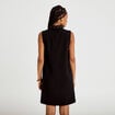 Robe droite courte col chemise clout&eacute;e noir femme