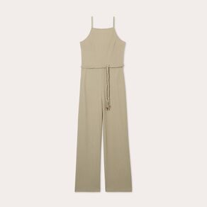 Combinaison pantalon bretelles vert kaki femme