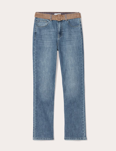Jeans flare ceinturé denim double stone femme