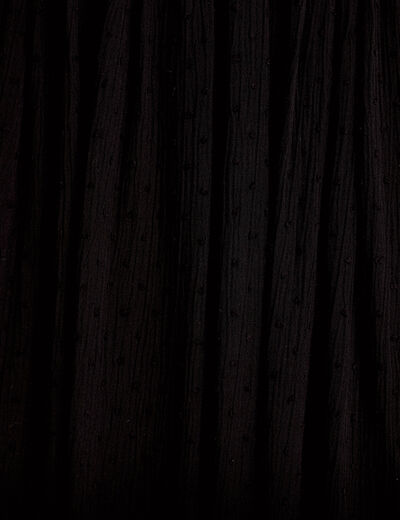 Robe longue bi-mati&egrave;re col v noir femme