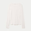 T-shirt ajust&eacute; col rond manches longues ecru femme