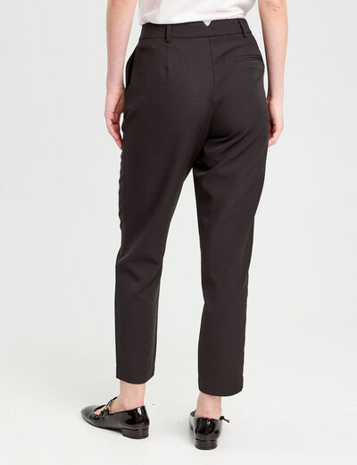 Pantalon carotte noir femme