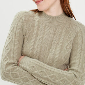 Robe pull ajustée torsades vert pastel femme