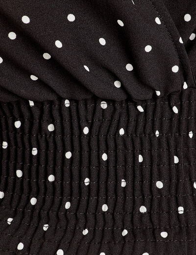 Blouse manches 3/4 noir femme