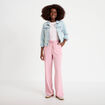 Veste cintr&eacute;e en jean col classique denim bleach femme