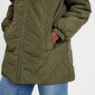 Parka r&eacute;versible effet polaire vert kaki femme