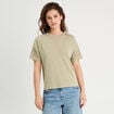 T-shirt manches courtes vert kaki femme