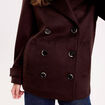 Caban col tailleur manches longues marron fonc&eacute; femme