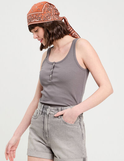 Débardeur sans manches gris foncé femme