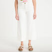 Jean wide leg cropped taille haute denim blanc femme