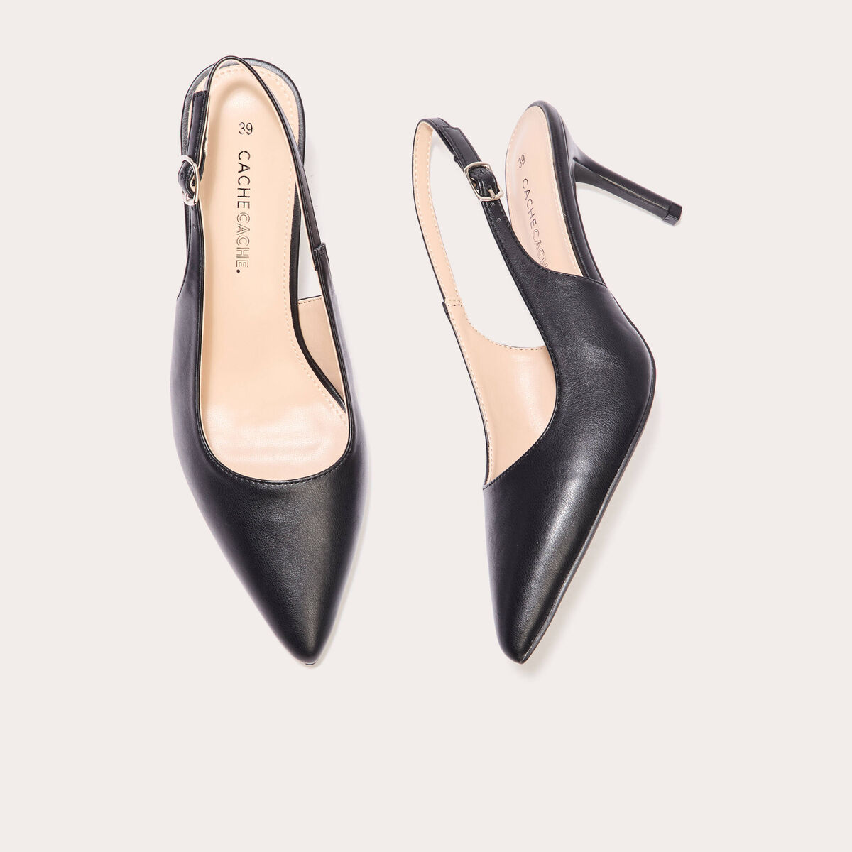Escarpins métallisés noir femme