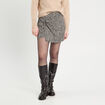 Jupe-short droite effet noué noir femme