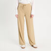 Pantalon large élastiqué beige femme