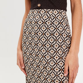 Jupe midi évasée blanc femme