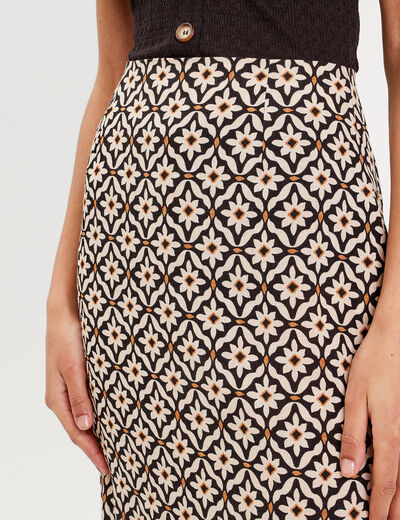 Jupe midi évasée blanc femme