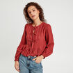 Blouse manches longues vieux rose femme