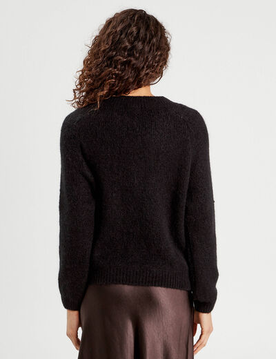 Pull manches longues noir femme
